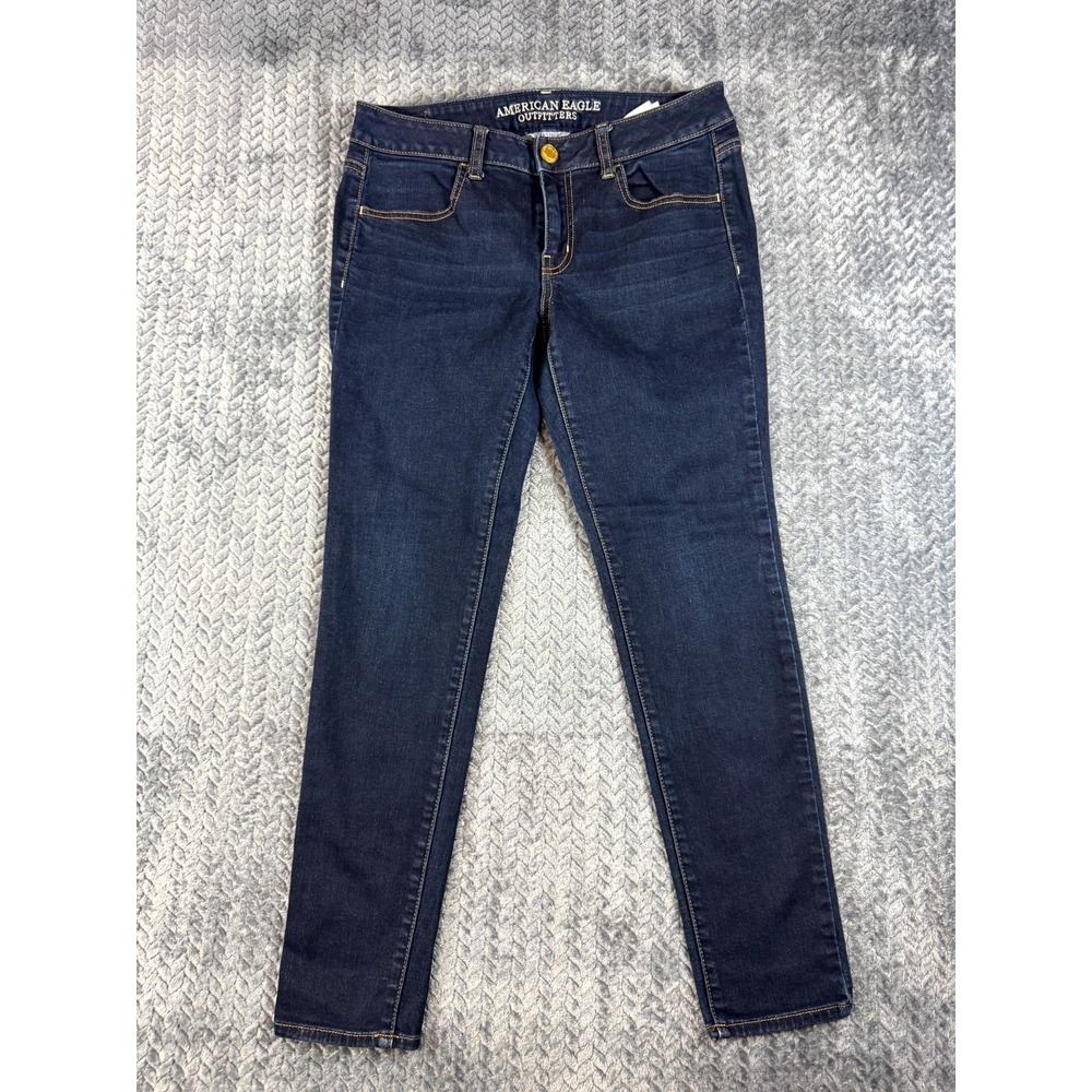 American Eagle Outfitters Jegging‎ Jeans Womens 8 Blue Skinny Leg Super Stretch